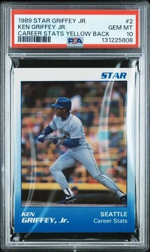 1989 STAR #2 KEN GRIFFEY JR. CAREER STATS YELLOW BACK Rookie RC PSA 10 Low Pop