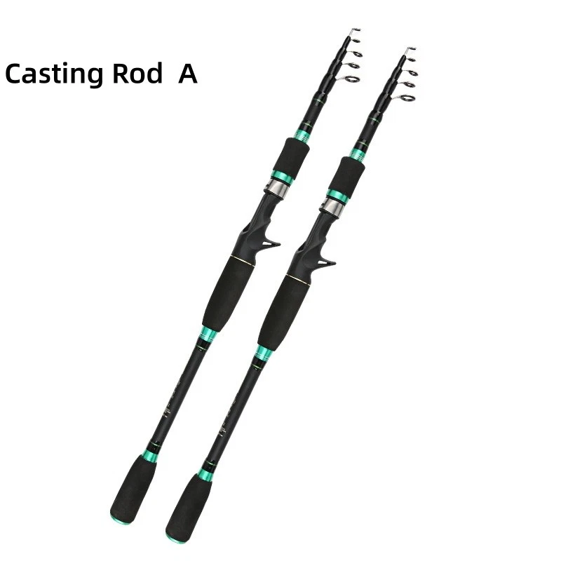 Carbon Fiber Telescopic Spinning Fishing Rod Travel Lure Sea Casting Pole Tackle - Image 4 of 4
