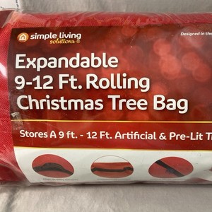 NEW EXPANDABLE 9-12 FOOT ROLLING CHRISTMAS TREE BAG RED Simple Living
