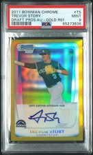 2011 Bowman Chrome Trevor Story #/50 Gold Refractor AUTO Autograph RC PSA 9 Mint
