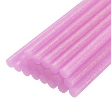 30pcs Mini Hot Glue Gun Sticks 4" x 0.28" for Glue Gun, Glitter Pink 0.34 per stick