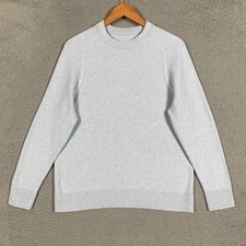 Lululemon Sweater Men's Medium M Light Blue Textured Knit Classic Fit Crew Neck