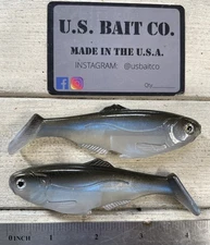 Weedless Swimbait 4” Color Blue Gizzard Shad Lot Of 2 Baits