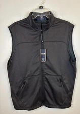 CREMIEUX CLUB 38 Performance Vest Men Large Charcoal Gray Full Zip Pockets Golf