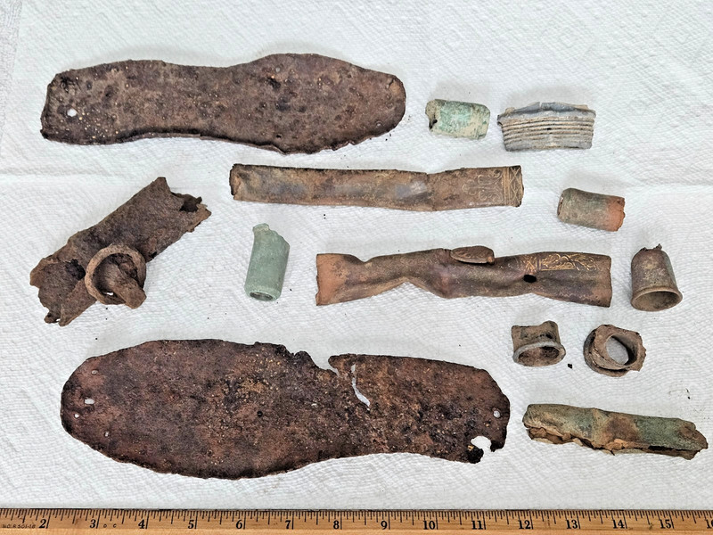 Civil War Battlefield Dug Relics Orange County, Va. Shoe Insert, Scabbard Pieces