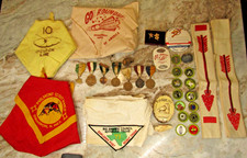 Lot 1950's 60's Boy Scout Philmont Ranch Neckerchiefs Order of Arrow Sashes OA