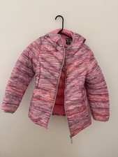 ZeroXposur Girls Puffer Jacket Hooded Pink Purple Abstract 14/16 Zip