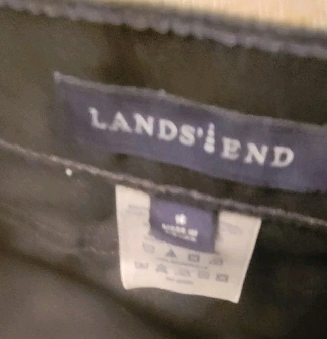 Pantalones de mezclilla Lands End para mujer talla 16 negros elásticos bolsillos ajustados novio Foto 4 de 4