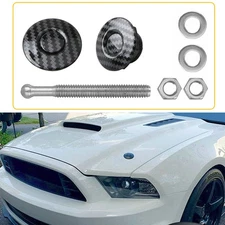 Carbon Fiber Quick Release Push Button Hood Pin Bonnet Lock Clip Bumper Latch
