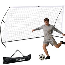 12x6 FT Portable Soccer Goal Folding Training Net for Backyard Kids Adults Black