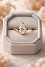 3.00Ct Pear-Cut EF/VS1 Lab Grown Diamond Bypass Engagement Ring 14K Yellow Gold