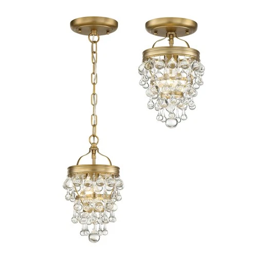 Crystorama Calypso 7.5" Wide Vibrant Gold and Crystal Mini Chandelier - Picture 3 of 6