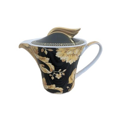 Vintage Versace Rosenthal  Ikarus  Gold Baroque Motifs/ Black Porcelain Teapot
