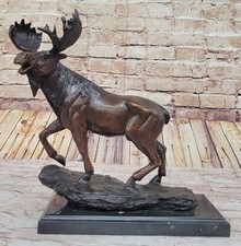 Venta de escultura de bronce para patio trasero interior/exterior ciervo ciervo perros cazador cabaña