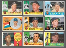 1960 Topps Baseball Card Lot, (12) Mid-Grade, Boston Red Sox, Pumpsie Rookie