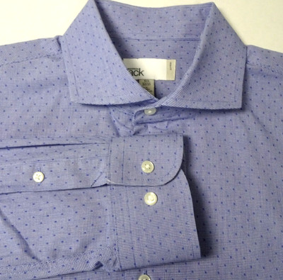 Nordstrom Rack Button-Up Long Sleeve Blue Geometric Men s 15.5x32/33 Shirt