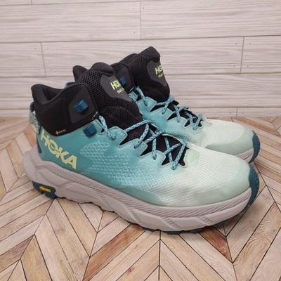 Hoka Trail Code GTX Shoes Mens Size 9.5 US Blue Gore-Tex Vibram Hiking Boots