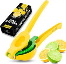 Zulay Kitchen 2-in-1 Lemon Squeezer Metal Hand Juicer Max Extraction Citrus