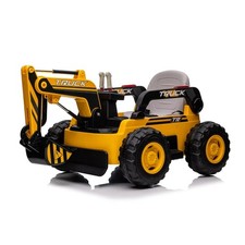 ESCAVATORE ELETTRICO PER BAMBINI 12V RUSPA TRUCK GIALLO E NERO