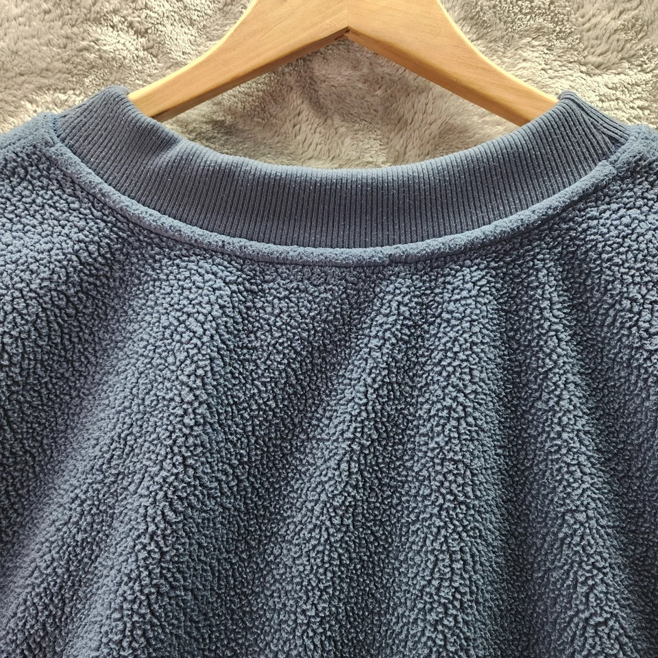 Davina 3XL Reverso Polar Sherpa Cuello Redondo Sudadera Azul Texturizado Acogedor Pullover Foto 4 de 4