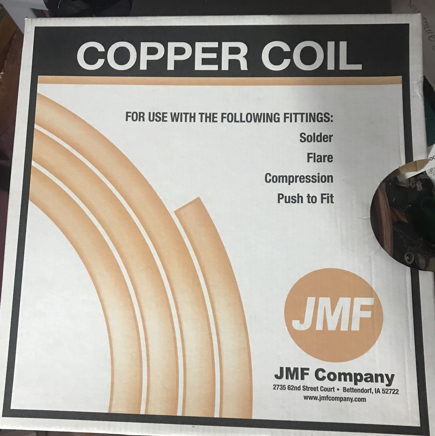 JMF Company Copper L Type Tubing 3/8 I.D.x1/2 O.D. in.x10 L ft.