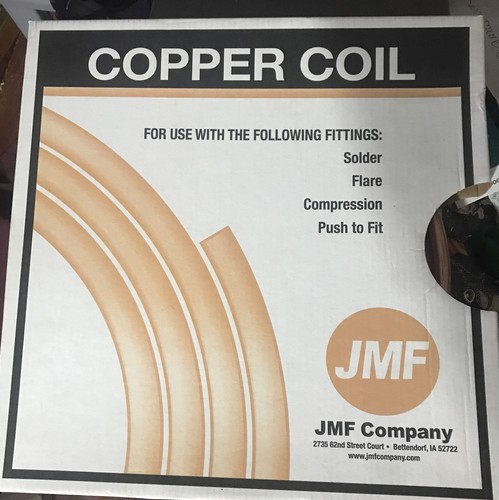 JMF Company Copper L Type Tubing 3/8 I.D.x1/2 O.D. in.x10 L ft.