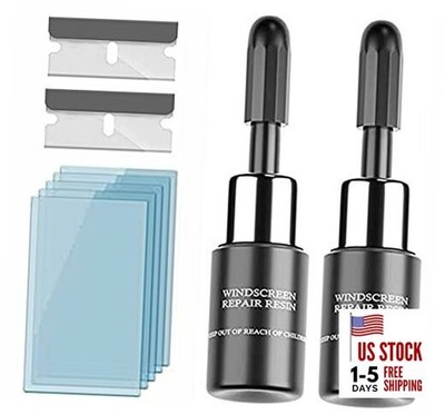 2 PCS Windshield Crack Repair Kit,Automotive Glass Nano Repair Fluid,Car 