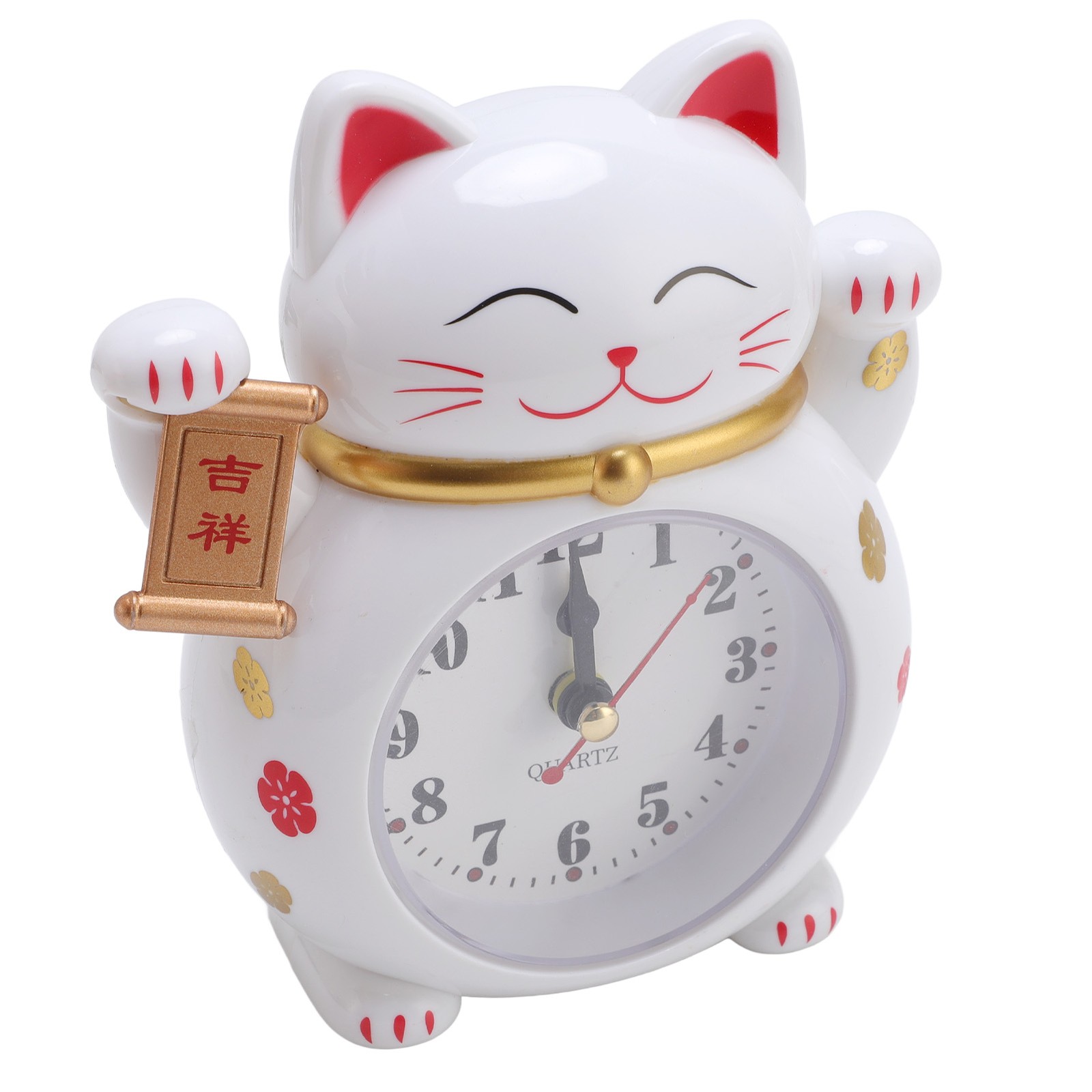 Lucky Cat Clock Accurate Plastic Cute Cartoon Good Lucky Cat Alarm Clock