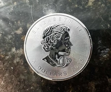 2015 1 Oz Silver Canadian Maple Leaf BU