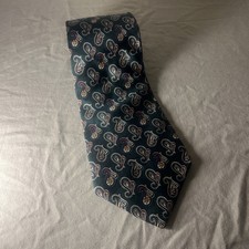 Tommy Hilfiger Green Paisley Men’s Tie Vintage 100% Italian Silk Made in USA