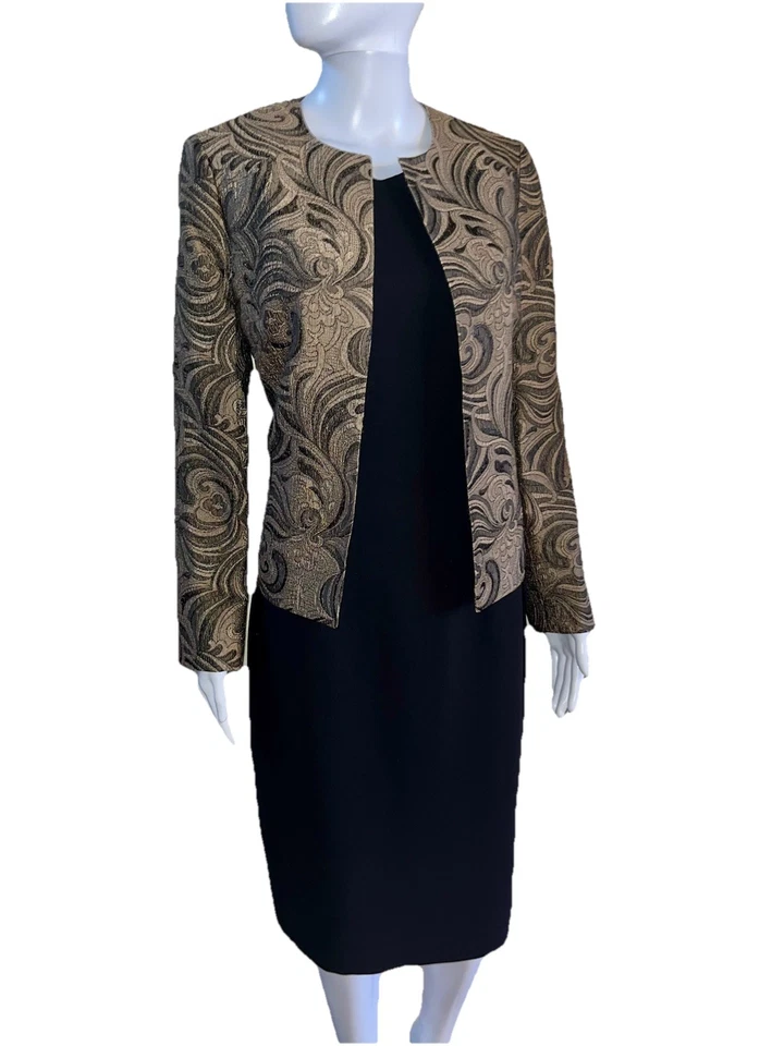 Blazer Kasper Marrón y Negro Informal Vestido Esquinero Traje Talla 8 Mixto Separado Foto 3 de 4