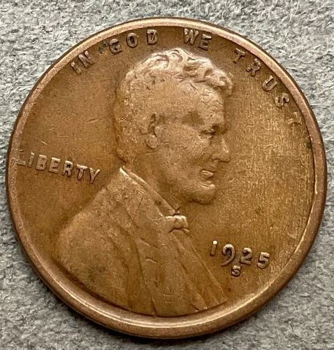 1925-S  ~ Lincoln Wheat Cent - [F] Fine - Better Grade ~ A987