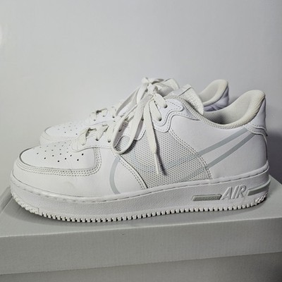 Worn Nike Air Force 1 React White Size 10 men's  CT102- 101