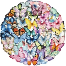 50PCS Butterfly Stickers PET Transparent Stickers Nature Decals Waterproof Decor