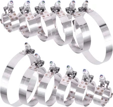 12-Piece Heavy-Duty Stainless Steel T-Bolt Clamp Assortment Kit