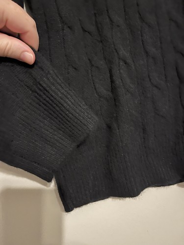 J Crew NWT Men's 100% Cashmere Crewneck Sweater Black Size Large - Picture 8 of 11
