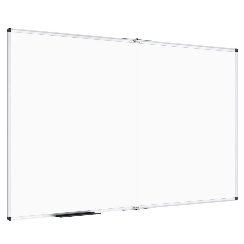 VIZ-PRO Large Dry Erase White Board/Magnetic Foldable Whiteboard