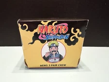 NARUTO SHIPPUDEN 3 Pair of Crew Socks Fits Shoe Size 8-12 New Itachi