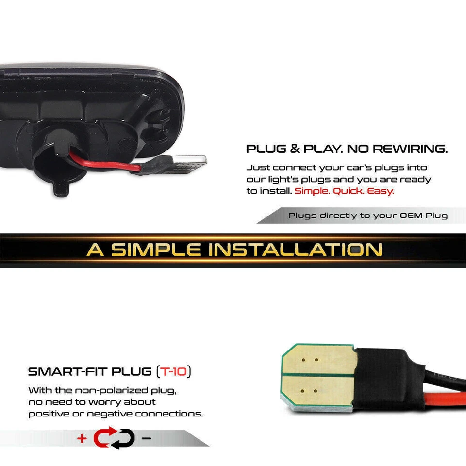 Smoke Lens Front Side Marker Lights White LED Lamps For Audi A3 A4 A6 S4 S6 etc - Image 4 of 4