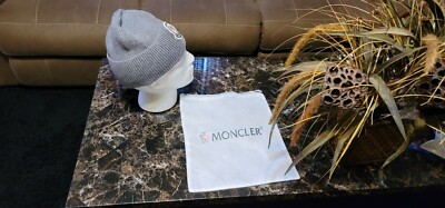 Moncler Men's Large-Logo Beanie Hat Charcoal | eBay