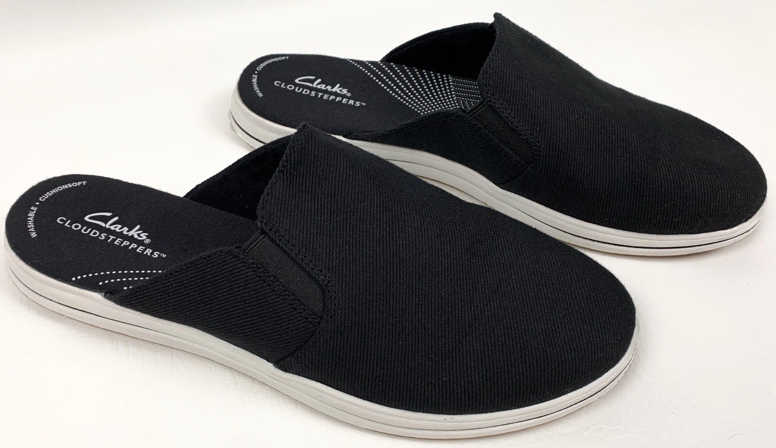 Scarpe Clarks Cloudsteppers Breeze Shore slip on tela donna 10 nere nuove