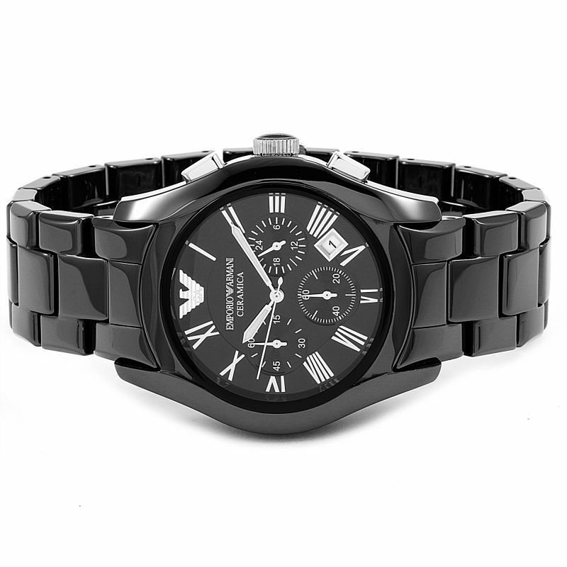 Emporio Armani Men's AR1400 Ceramic Black Chronograph Dial Watch