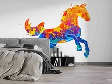 3D Horse Graffiti Wallpaper Wall Mural Removable Self-adhesive Sticker55