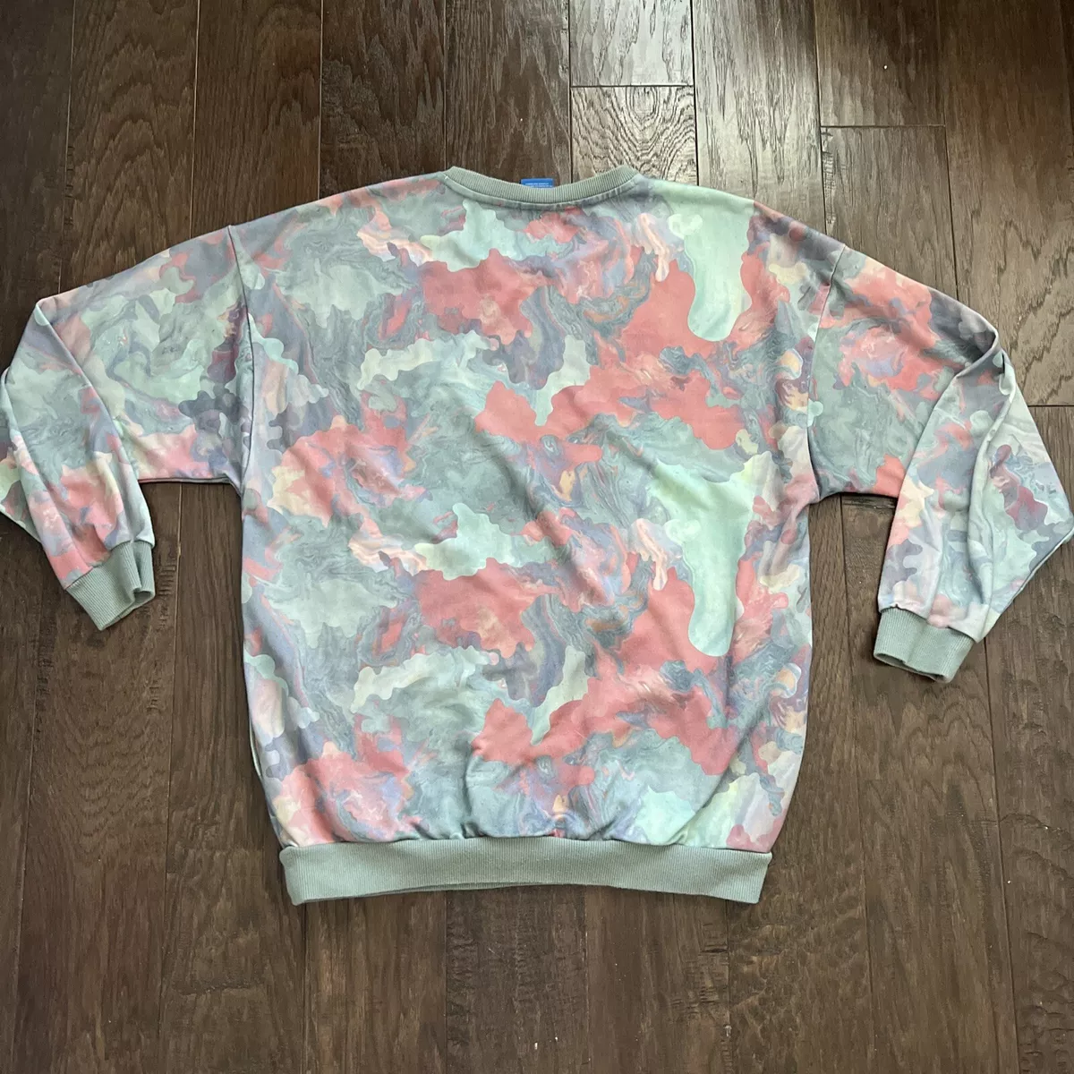Adidas Originals Pastel Camo Trefoil Crewneck Sweatshirt Green