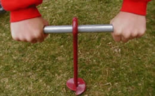 901111A Anclajes de tierra de estaca de árbol de torsión con tornillo de metal rojo de 3" x 15" - Paquete de 8 - Imagen 3 de 6