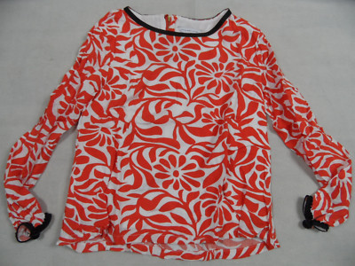 LITTLE MARC JACOBS schönes Blusenshirt orange weiß gemustert Gr. 10 J TOP BI1218