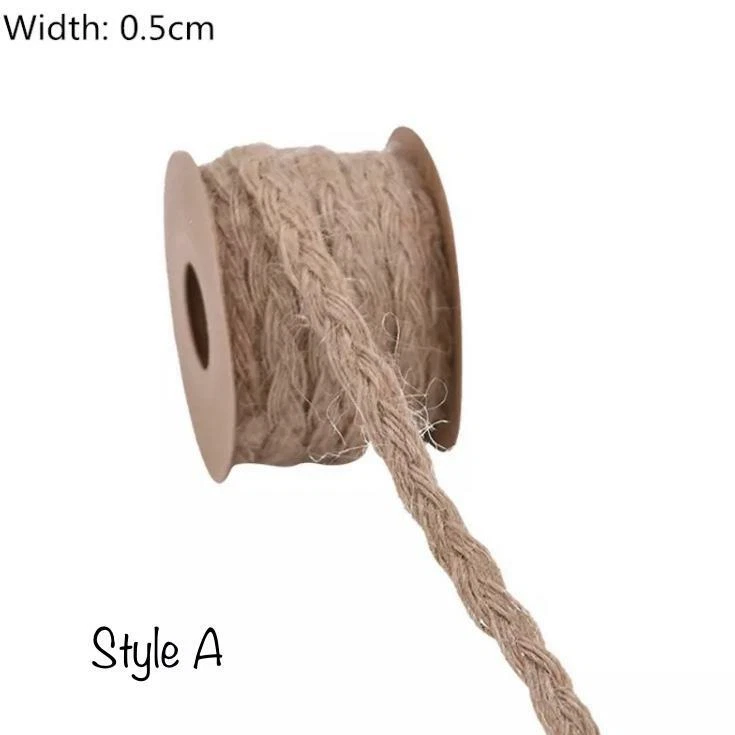 White Burlap Ribbon 5m - Wedding Party Decoration - Hat Making Supply - Image 2 of 4