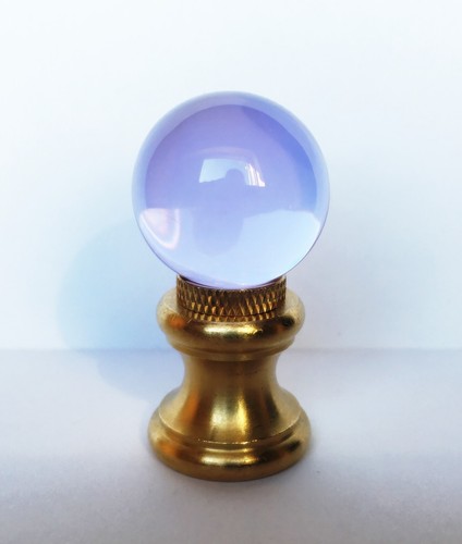 LAMP FINIAL-GLASS ORB IN 12 COLORS-SOLID BRASS BASE W/DUAL THREAD (1-Pc.) - Picture 28 of 40