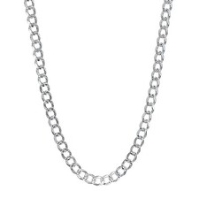 925 Sterling Silver 5.1mm Flat Diamond-Cut Cuban Curb Necklace Made In Italy