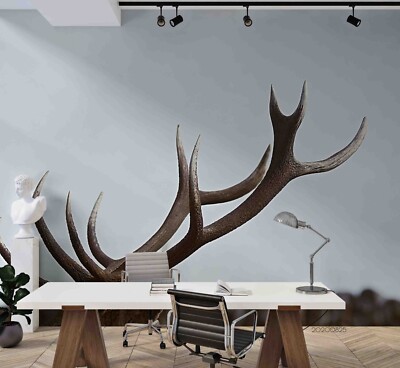 3D Antlers Close-up Self-adhesive Removable Wallpaper Murals